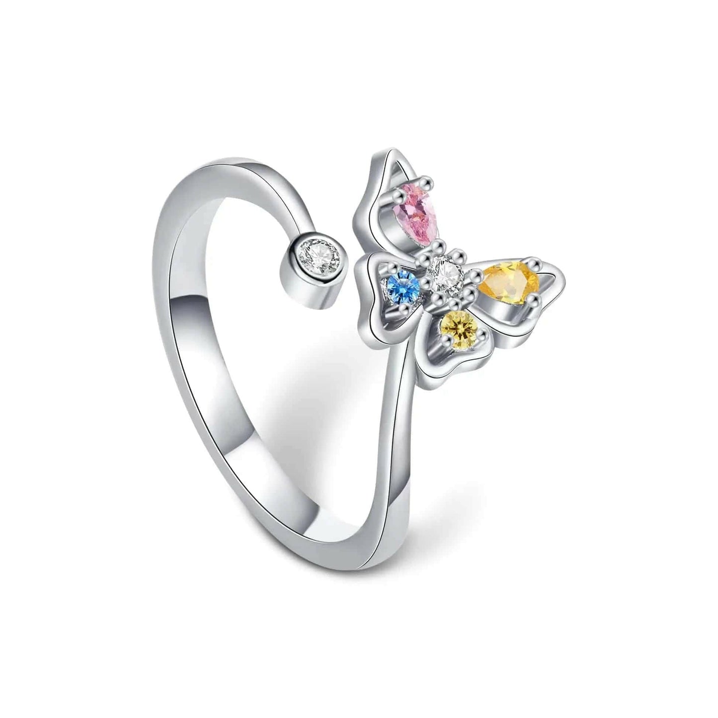 Butterfly Love Ring - Non Spinning Ring Kids Size Ring - Mindful Rings