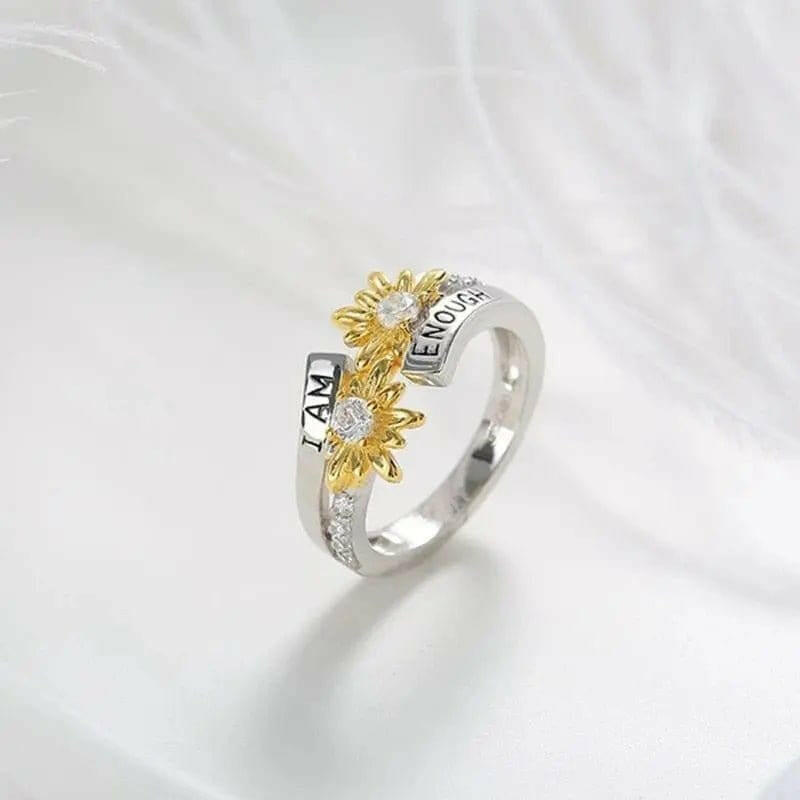 I am Enough Sunflower Positive Affirmation Collection - Mindful Rings