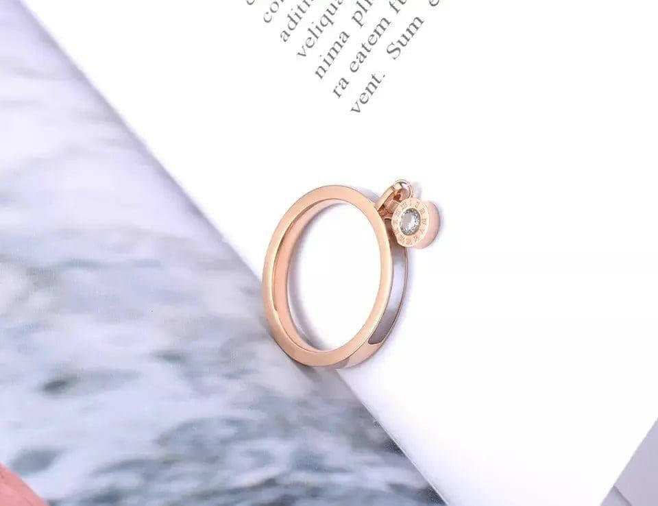 Rose Gold Plated Fidget Dangle Anxiety Sensory Relief Ring - Mindful Rings