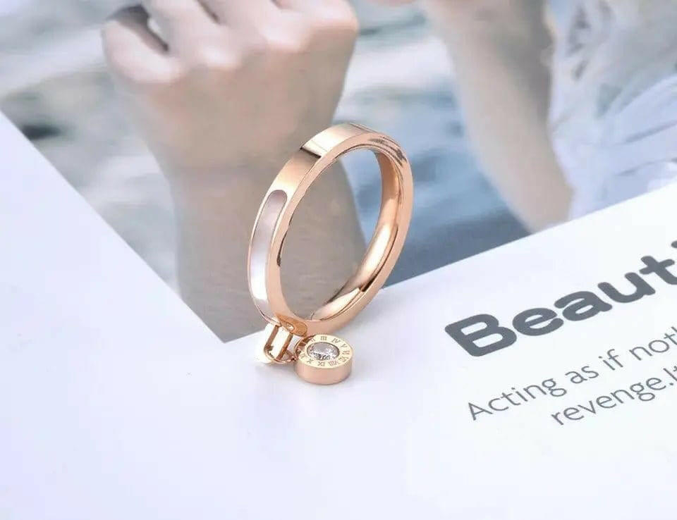 Rose Gold Plated Fidget Dangle Anxiety Sensory Relief Ring - Mindful Rings