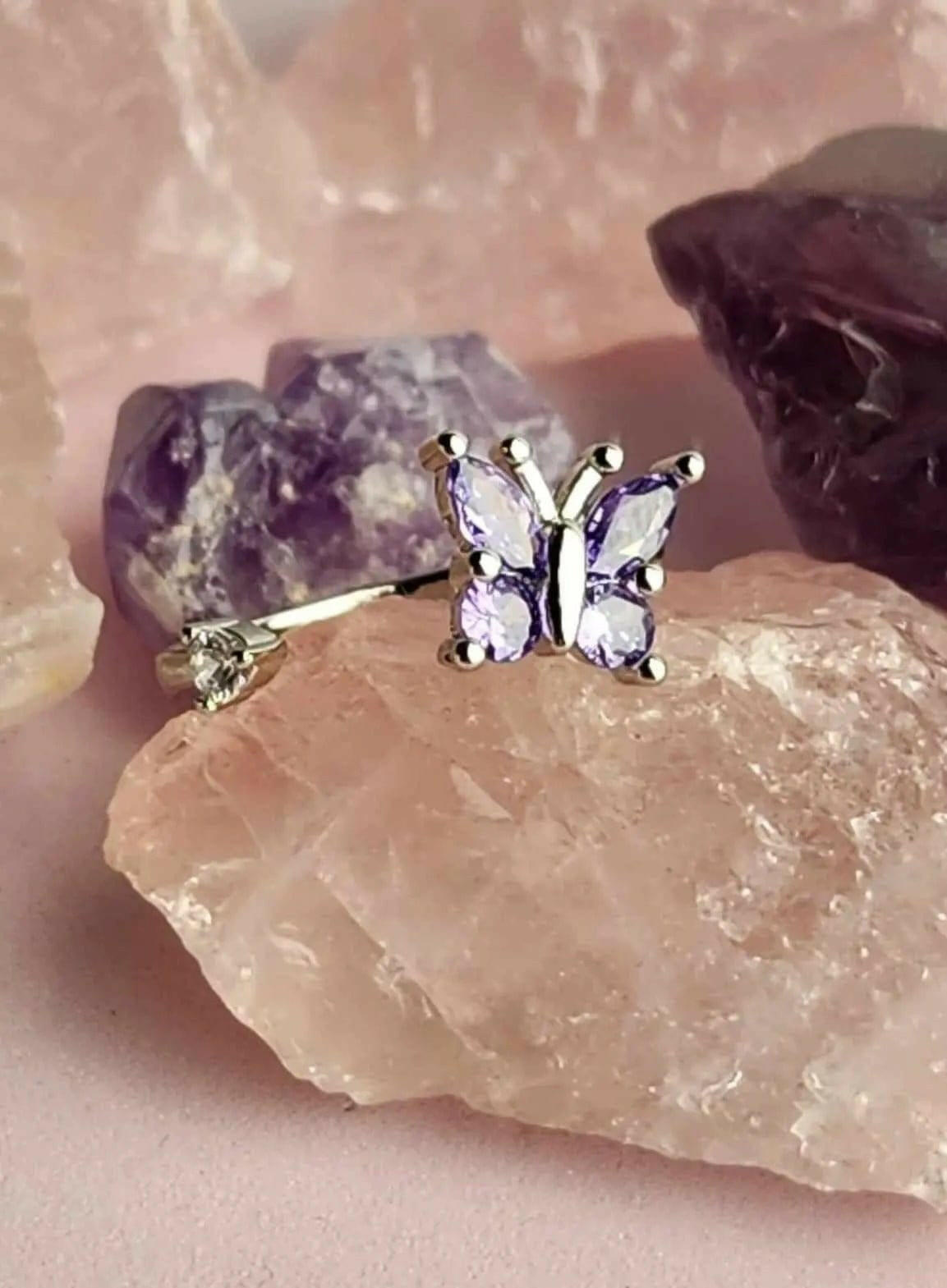 The Awakened Collection Mindful Rings - Purple Butterfly Fidget Spinner Ring - Mindful Rings