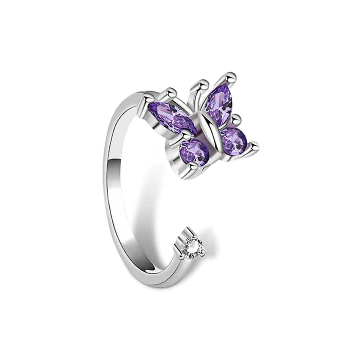 The Awakened Collection Mindful Rings - Purple Butterfly Fidget Spinner Ring - Mindful Rings