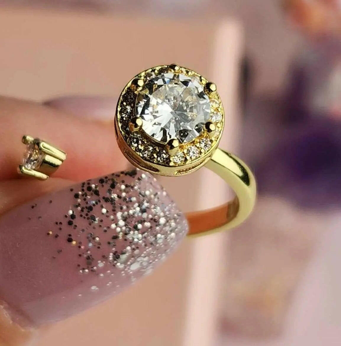 The Enlightened Collection Mindful Rings - Gold Plated Fidget Spinner Ring - Mindful Rings