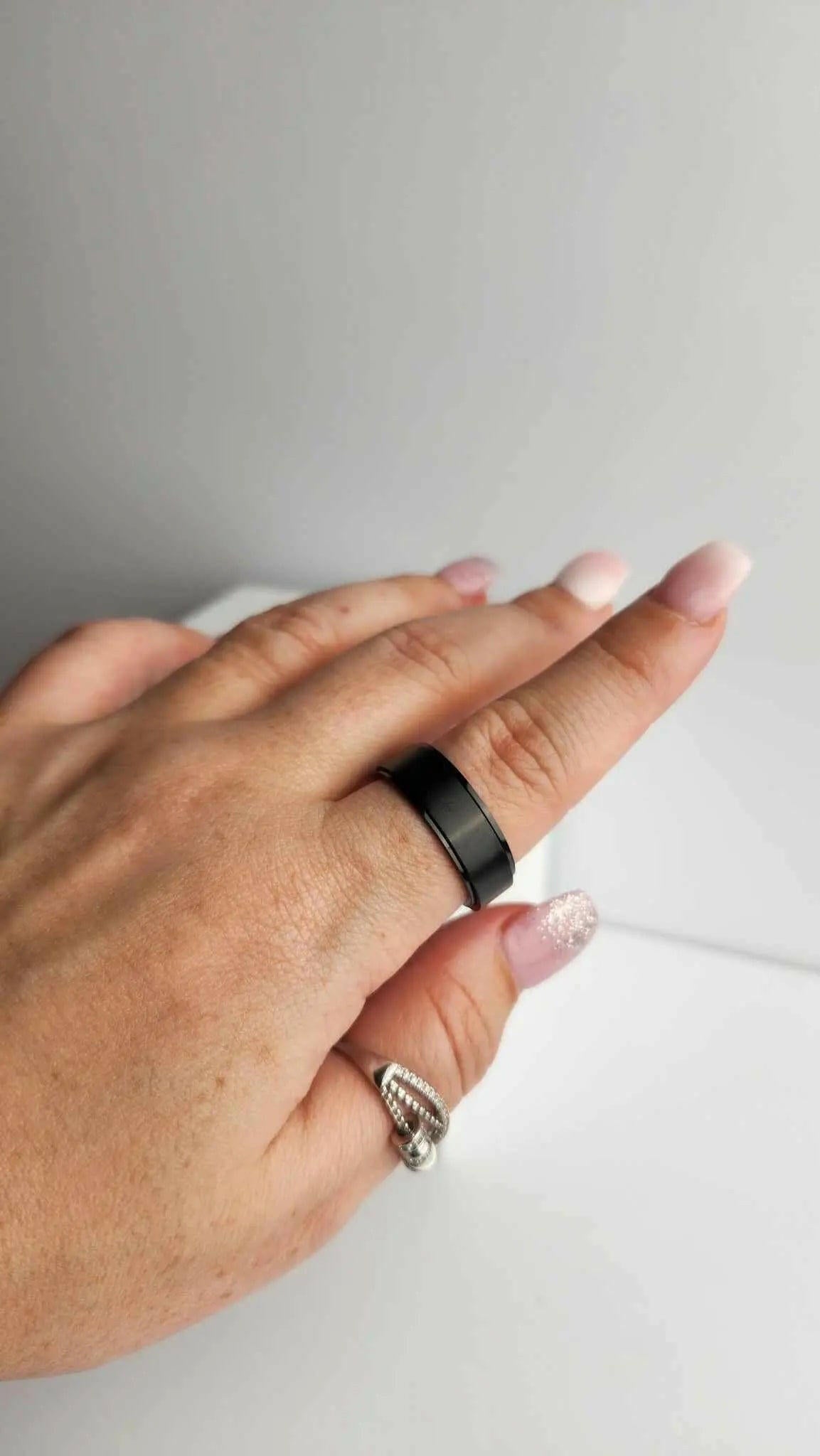 The Fusion Collection Men's Rotating Ring - Black Fidget Rotating Spinner Ring - Mindful Rings