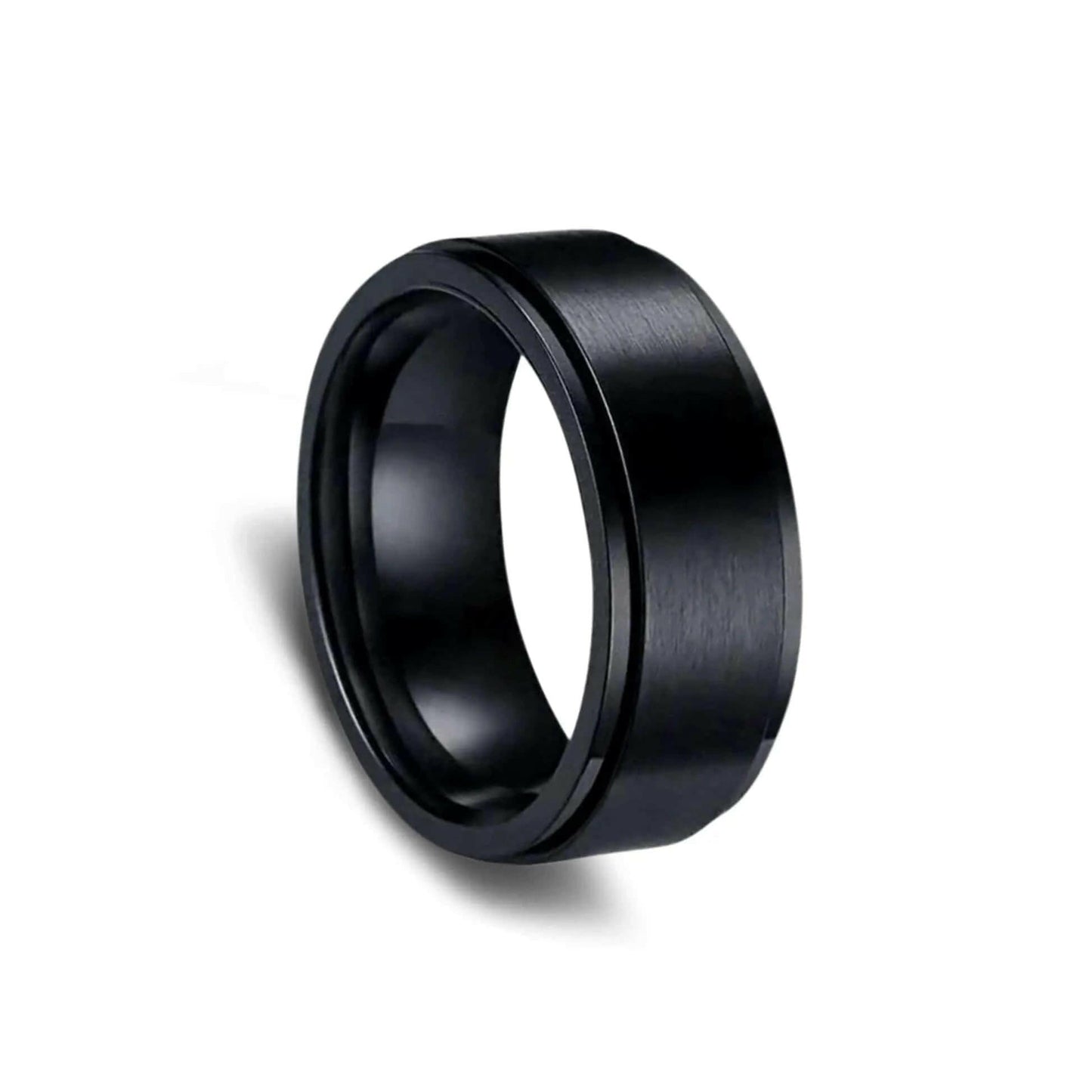 The Fusion Collection Men's Rotating Ring - Black Fidget Rotating Spinner Ring - Mindful Rings