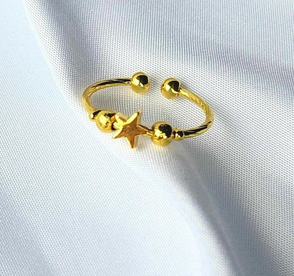 The Star Shine Collection - Gold Plated Fidget Spinner Ring - Mindful Rings