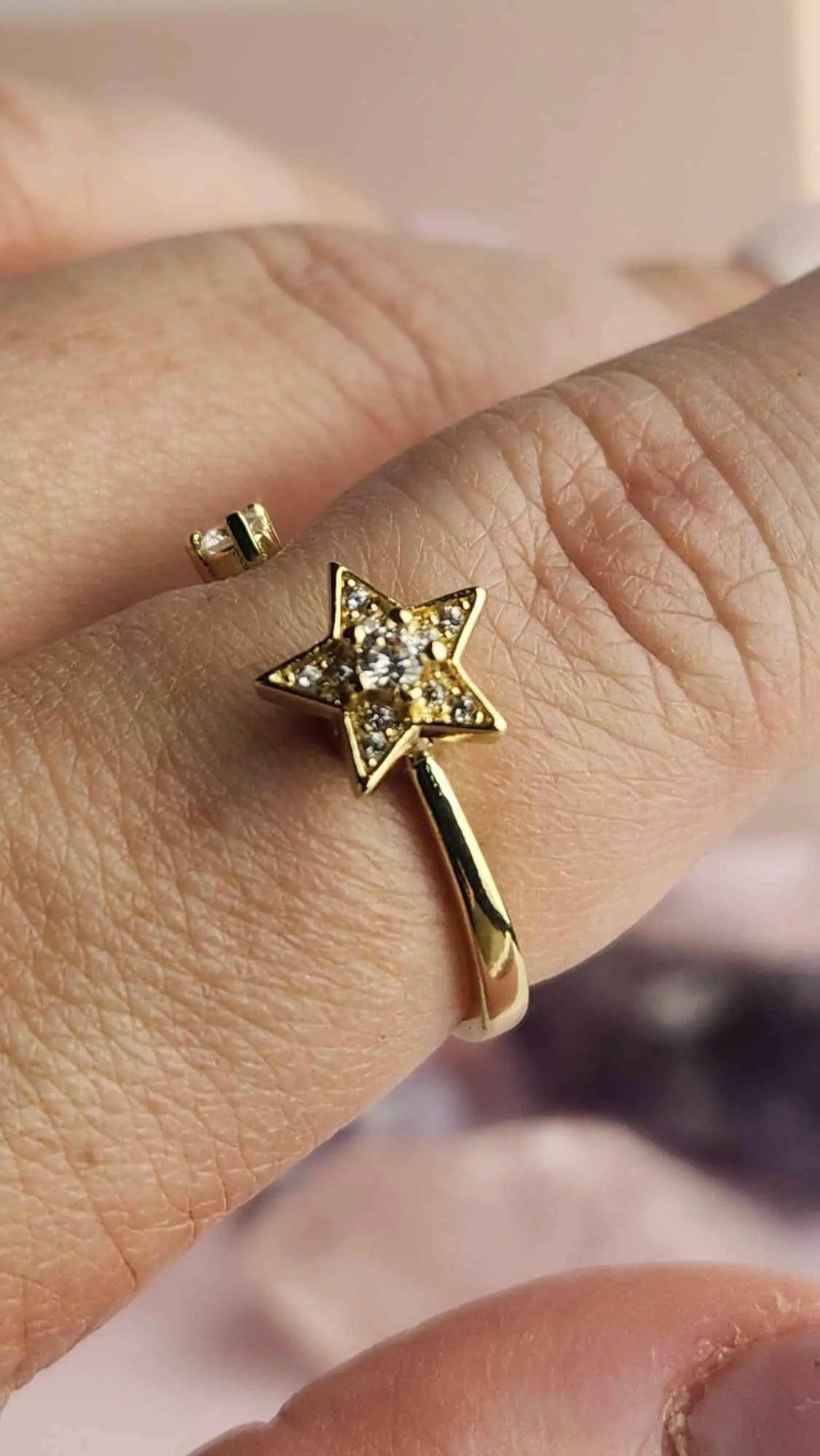 The Starlight Collection Mindful Rings - Gold Plated Fidget Spinner Ring - Mindful Rings