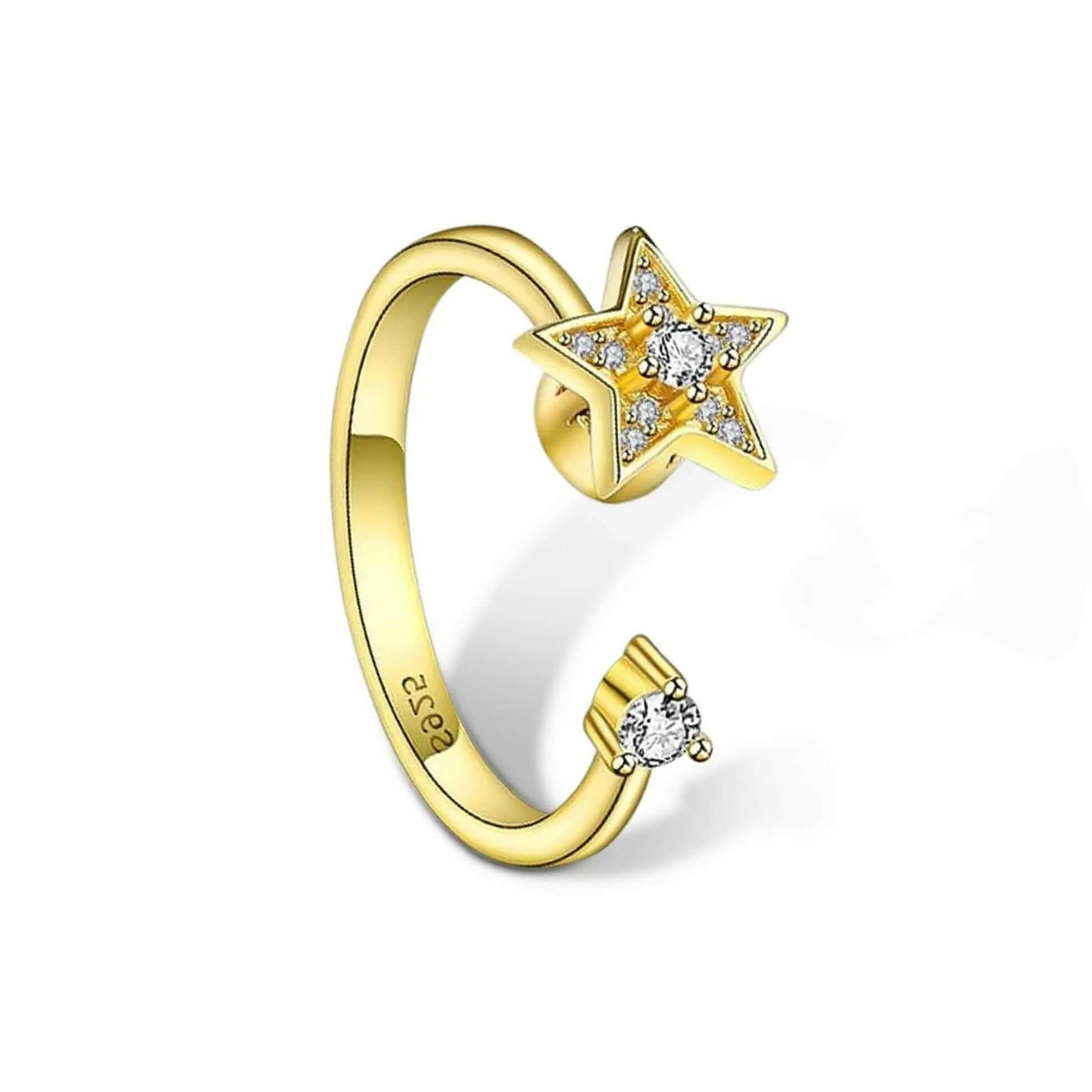 The Starlight Collection Mindful Rings - Gold Plated Fidget Spinner Ring - Mindful Rings