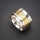 Brave Meditation Ring - The Mindful Collection Solid .925 Sterling Silver Spinning Two Tones Triple-Layer Wide-Band Handmade 925 Sterling Silver Ring