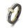 2 Layers Black/Gold Ceramic Cz Clear Gems Ring  -  Spinning Rotating Fidget Anxiety Ring