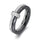 2 Layers Black/Silver Ceramic Cz Clear Gems Ring  -  Spinning Rotating Fidget Anxiety Ring