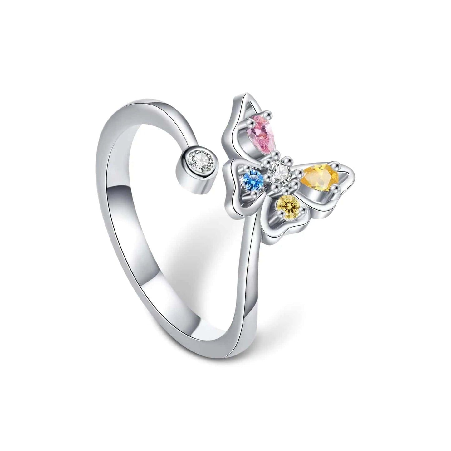 Mindful Rings Anxiety Ring Butterfly Love Ring -  Non Spinning Ring Kids Size Ring