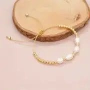 Mindful Rings Anxiety Ring French 14k Gold Plated Stainless Steel Dainty Pearl Bead Bracelet -  Anxiety Relief Jewellery (Copy)