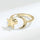 Gold Plated Mindful Fidget Star and Moon Ring Silver