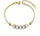 Gold Plated Stainless Steel 5 Cz Bead Bracelet -  Fidget Jewellery