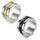 Mens Stainless Steel Gold and Black Spinner Ring - Rotatable Anti Stress Fidget  Ring