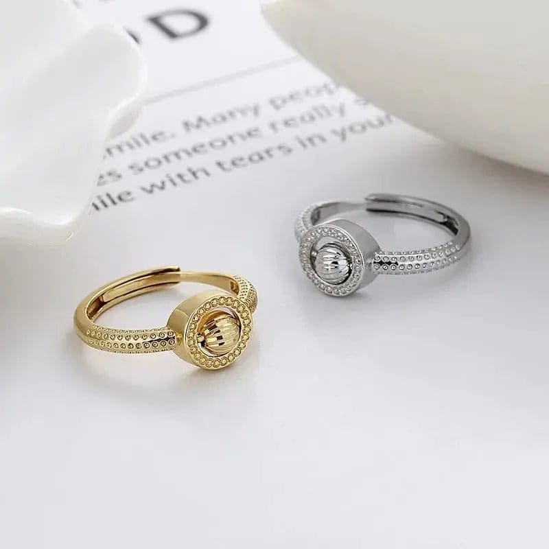 Mindful Rings Anxiety Ring Mental Health Matters Bead Gold Plated Ring  -  Spinning Rotating Fidget Anxiety Ring