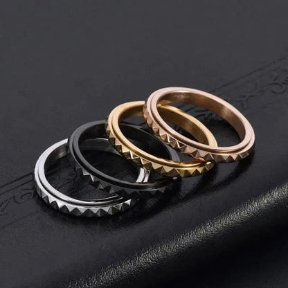 Mindful Rings Anxiety Ring Mental Health Matters Black Pyramid Black 3mm Spinning Anxiety Ring