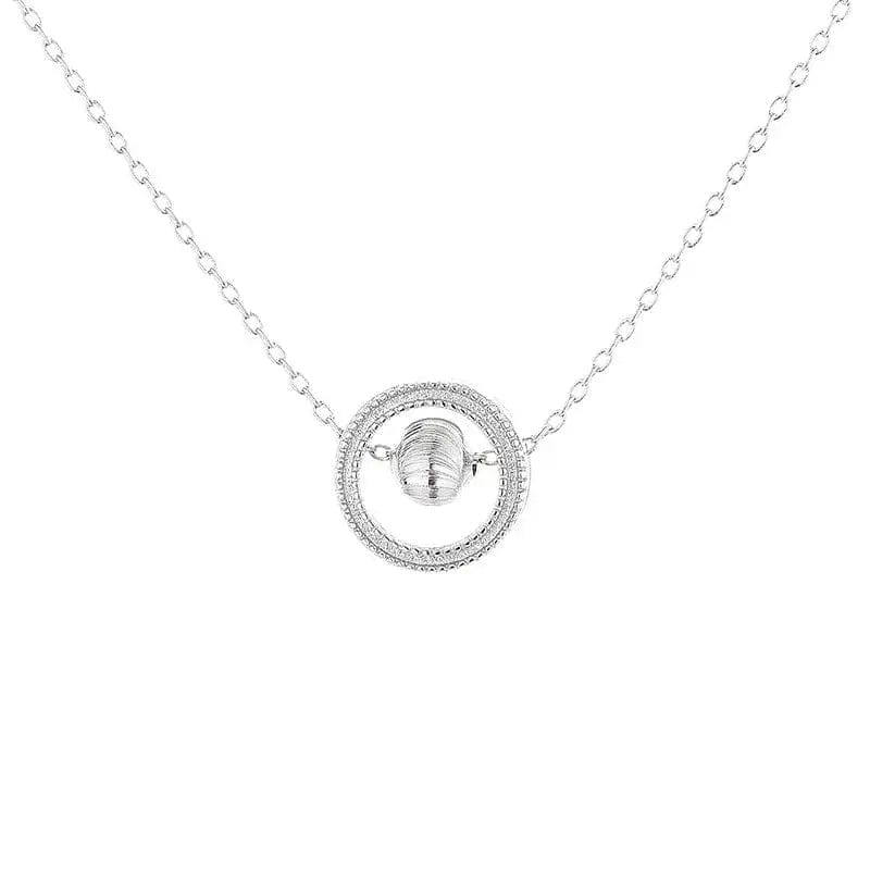 Mindful Rings Anxiety Necklace Mental Health Matters - Minimal Dainty Silver Ball Necklace Spinning