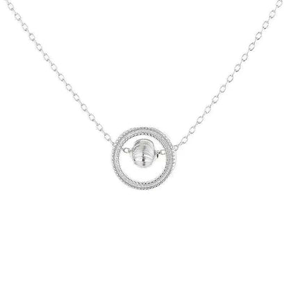 Mindful Rings Anxiety Necklace Mental Health Matters - Minimal Dainty Silver Ball Necklace Spinning