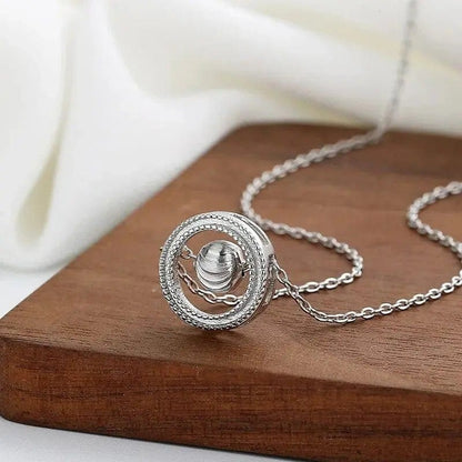 Mindful Rings Anxiety Necklace Mental Health Matters - Minimal Dainty Silver Ball Necklace Spinning