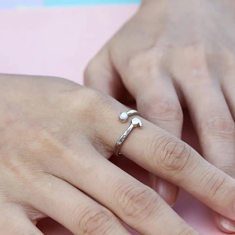 Mindful Rings Anxiety Ring Mental Health Matters - Opal 925 Sterling Silver Semicolon "My Story Isnt Over Yet" Engraving