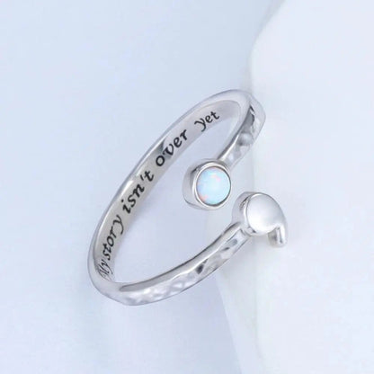 Mindful Rings Anxiety Ring Mental Health Matters - Opal 925 Sterling Silver Semicolon "My Story Isnt Over Yet" Engraving