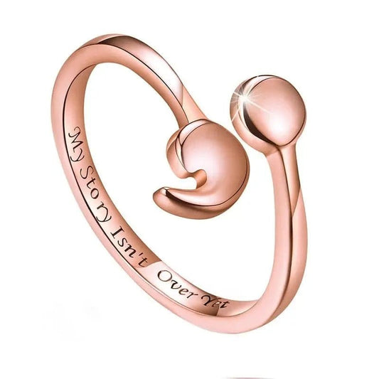 Mindful Rings Anxiety Ring Adjustable 5 to 10 Mental Health Matters - Semicolon Rose Gold Engraved "My Story Isnt Over Yet" Adjustable Size 5 to 10