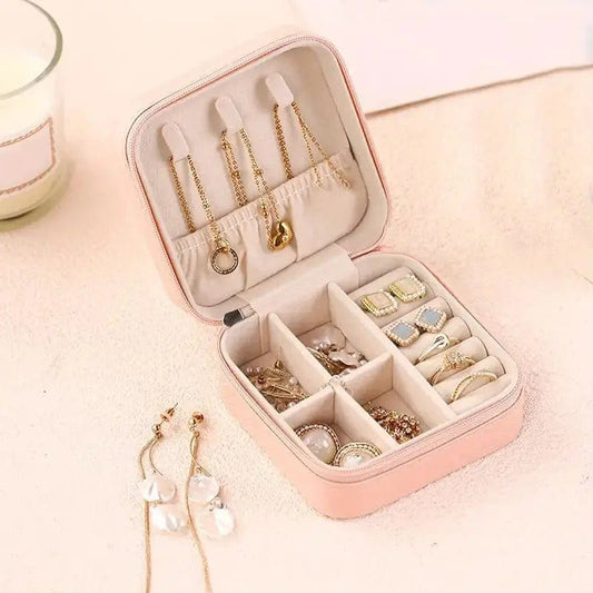 Mindful Rings Anxiety Ring Portable Jewellery Organizer - Travel-Friendly Ring, Necklace, and Earring Storage Box Pink