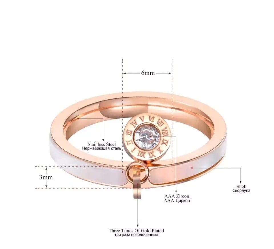 Mindful Rings Anxiety Ring Rose Gold Plated Fidget Dangle Anxiety Sensory Relief Ring