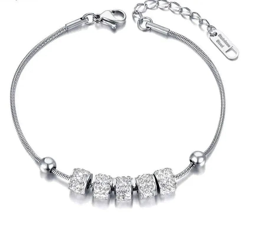 Mindful Rings Anxiety Necklace Stainless Steel 5 Cz Bead Bracelet -  Anxiety Relief Jewellery