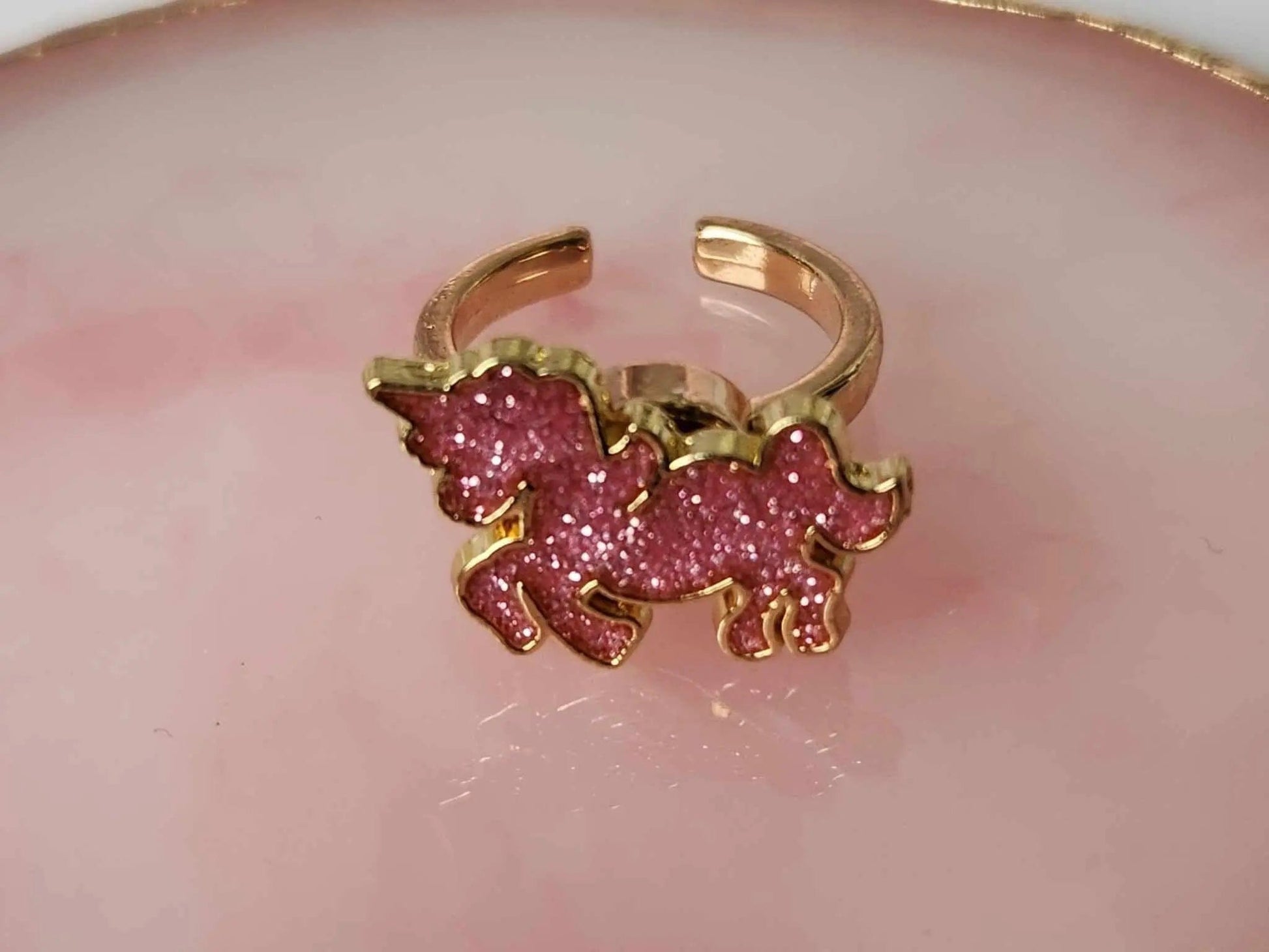 Mindful Rings Anxiety Ring The Ava - Pink Glitter Unicorn Kids Fidget Spinner Ring