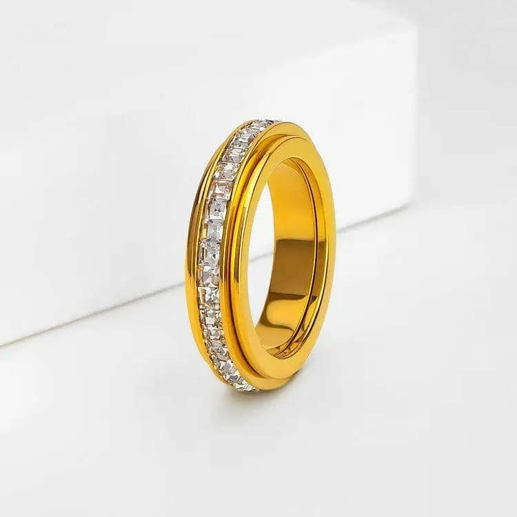 Mindful Rings Anxiety Ring The Essence Collection Mindful Rings - Gold Plated Sterling Silver Fidget Rotating Spinner Ring