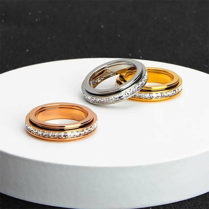 Mindful Rings Anxiety Ring The Essence Collection Mindful Rings - Gold Plated Sterling Silver Fidget Rotating Spinner Ring