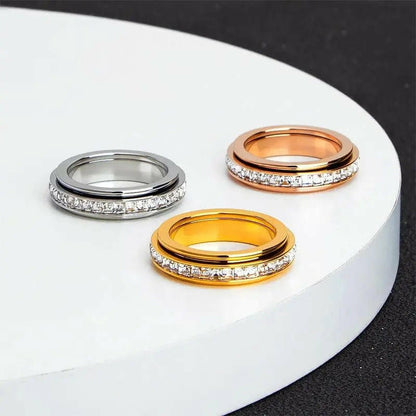 Mindful Rings Anxiety Ring The Essence Collection Mindful Rings - Gold Plated Sterling Silver Fidget Rotating Spinner Ring