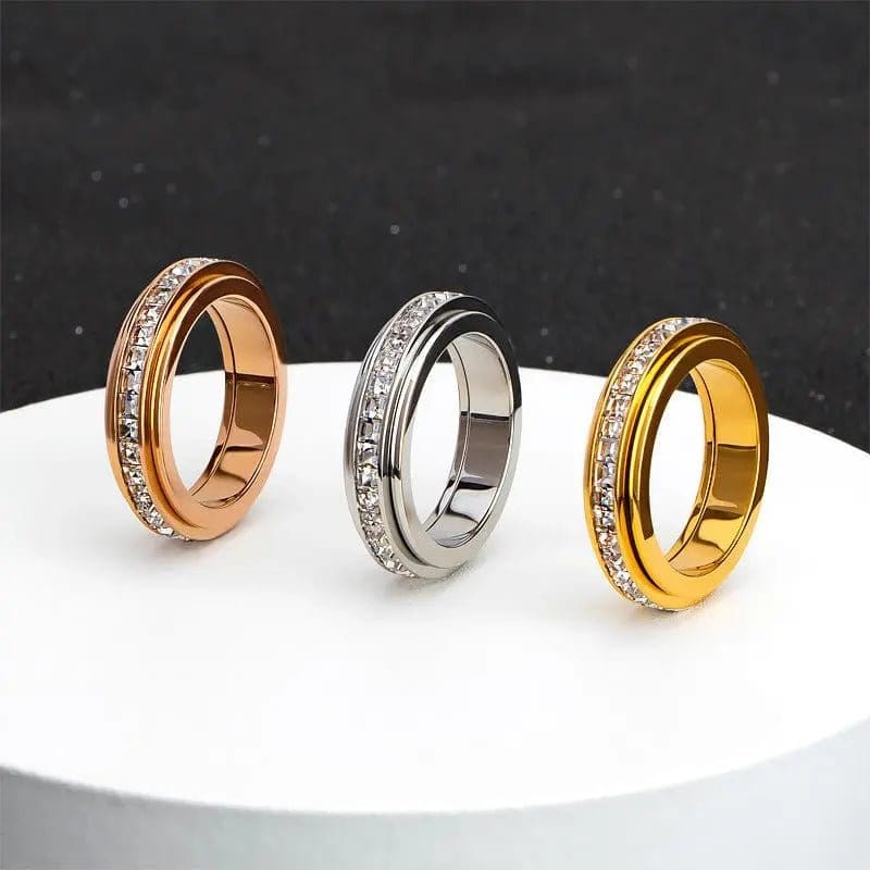 Mindful Rings Anxiety Ring The Essence Collection Mindful Rings - Gold Plated Sterling Silver Fidget Rotating Spinner Ring