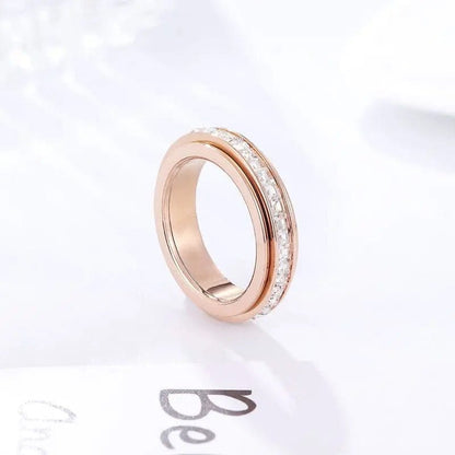 Mindful Rings Anxiety Ring The Essence Collection Mindful Rings - Rose Gold  Sterling Silver Fidget Rotating Spinner Ring