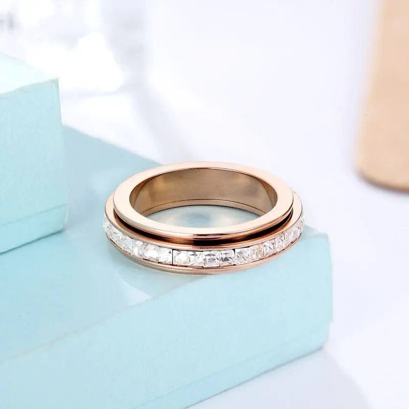 Mindful Rings Anxiety Ring The Essence Collection Mindful Rings - Rose Gold  Sterling Silver Fidget Rotating Spinner Ring