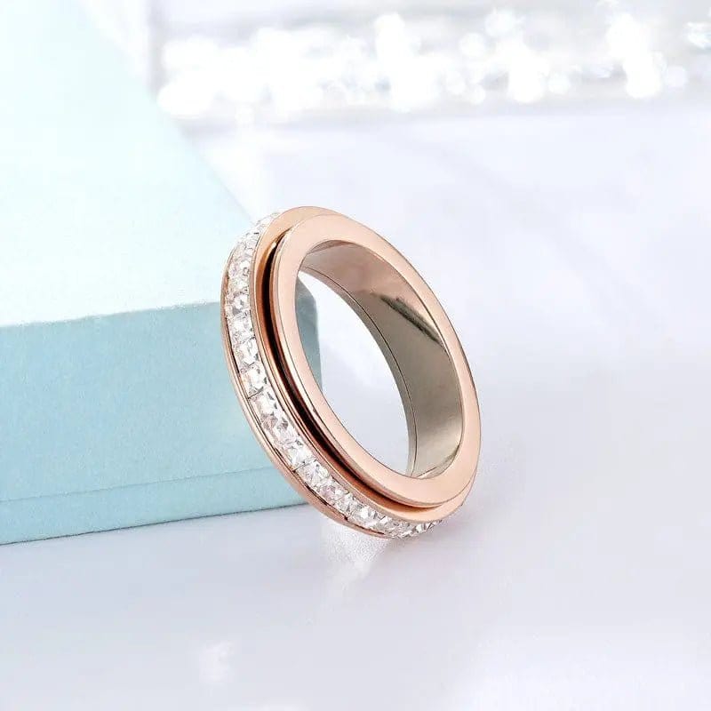 Mindful Rings Anxiety Ring The Essence Collection Mindful Rings - Rose Gold  Sterling Silver Fidget Rotating Spinner Ring