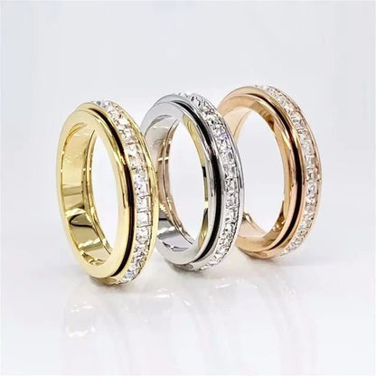 Mindful Rings Anxiety Ring The Essence Collection Mindful Rings - Rose Gold  Sterling Silver Fidget Rotating Spinner Ring