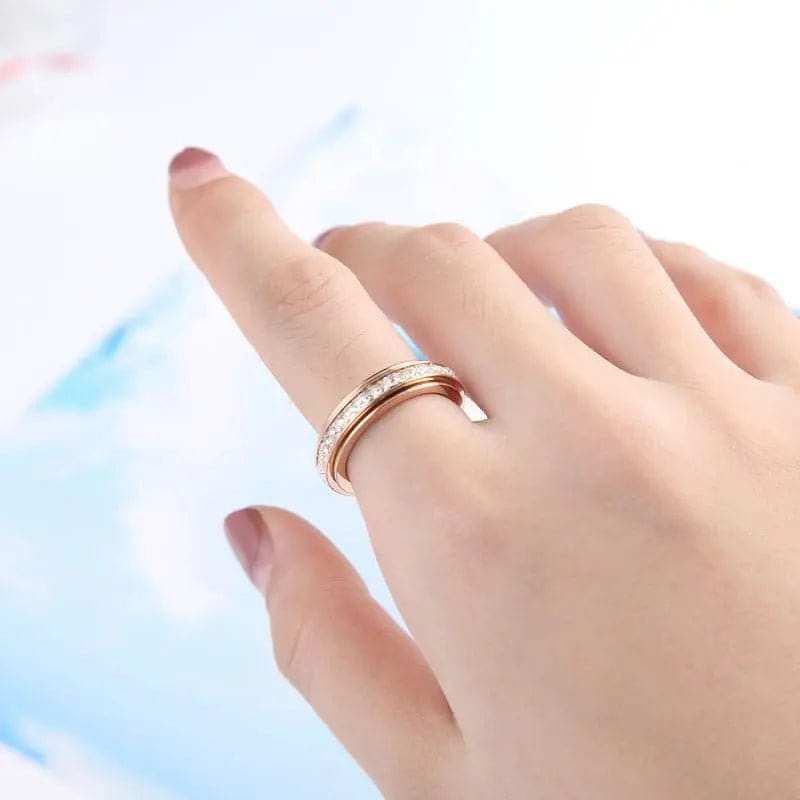 Mindful Rings Anxiety Ring The Essence Collection Mindful Rings - Rose Gold  Sterling Silver Fidget Rotating Spinner Ring