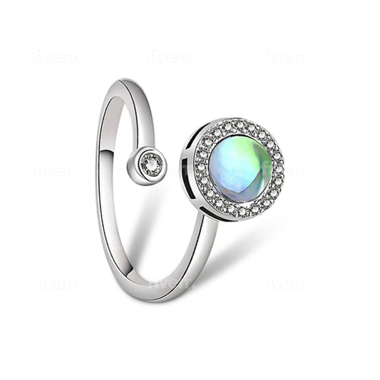 Mindful Rings Anxiety Ring Adjustable Size - One Size Fits All The Moonstone Collection -  Blue Moonstone Fidget Spinner Ring