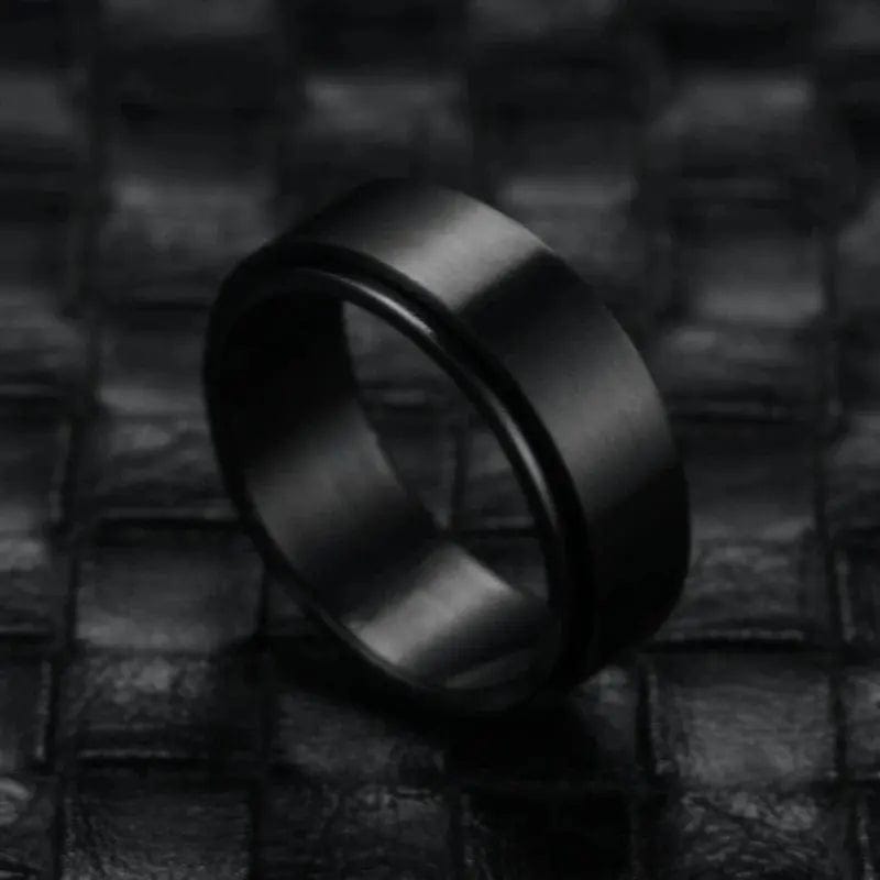 Mindful Rings Anxiety Ring The Soul Men's Collection Mindful Rings - Black Stainless Steel Fidget Spinner Ring