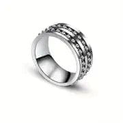 Mindful Rings Anxiety Ring Titanium Steel Rotating Ring Beads String Anxiety Mens Ring