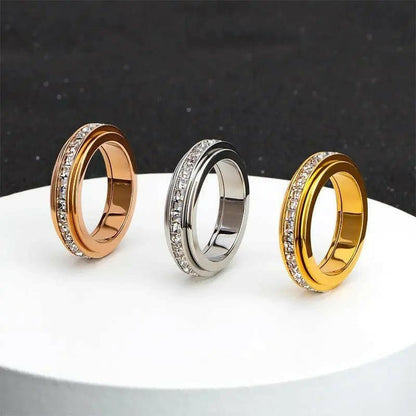 The Essence Collection Mindful Rings - Gold Plated Fidget Rotating Spinner Ring - Mindful Rings