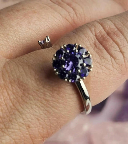 The Essential Collection Mindful Rings - Deep Purple Gemmed Fidget Spinner Ring - Mindful Rings